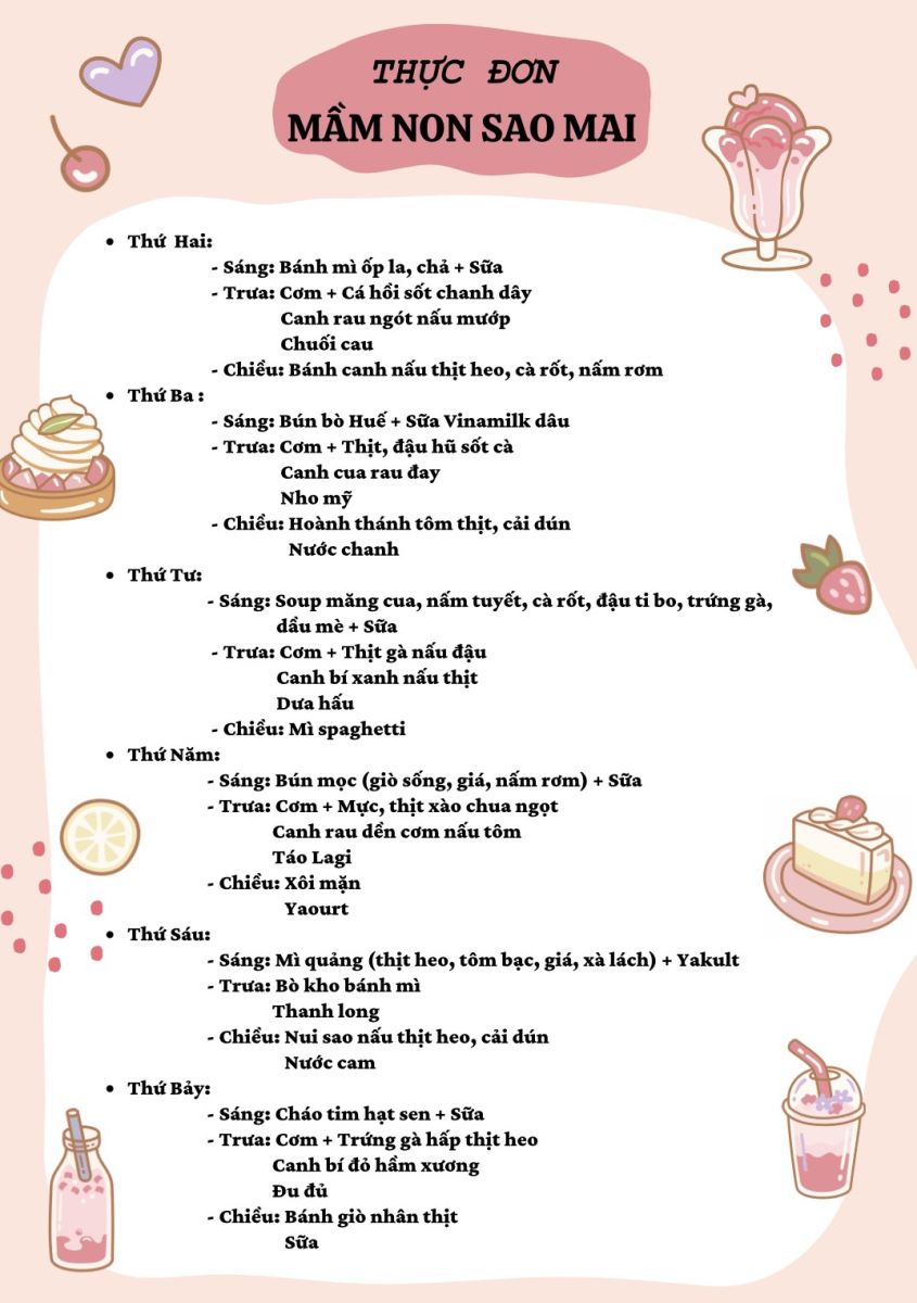 Menu tuần